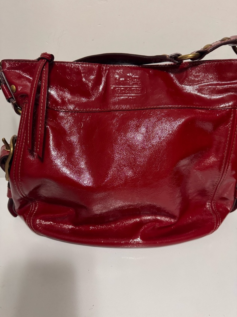 Coach Red Patent Leather Shoulder Bag